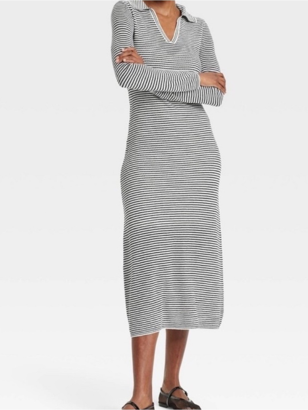 NWT Striped  -  Henley shirt maxi dress